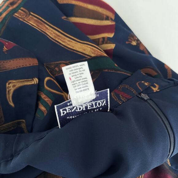 Vintage Pendleton Navy Equestrian Print Maxi Skirt Size 6 - Picture 7 of 7